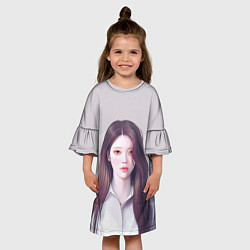 Платье клеш для девочки АйЮ в цыетах - IU, цвет: 3D-принт — фото 2