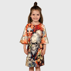 Платье клеш для девочки Саругами, цвет: 3D-принт — фото 2