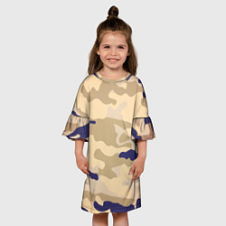 Платье клеш для девочки Камуфляжный узор веенний, цвет: 3D-принт — фото 2