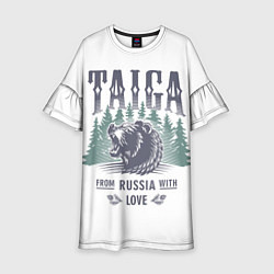 Платье клеш для девочки Тайга - из России с любовью, цвет: 3D-принт