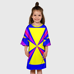Платье клеш для девочки Абстракция геометрическая, цвет: 3D-принт — фото 2