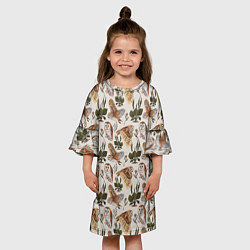 Платье клеш для девочки Совы и подорожник, цвет: 3D-принт — фото 2