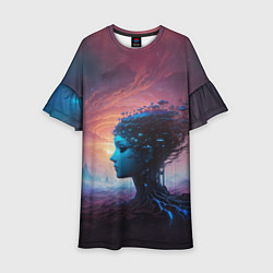 Платье клеш для девочки Четвертое измерение, цвет: 3D-принт