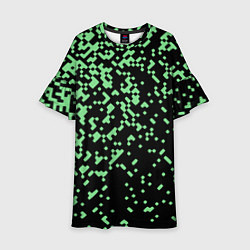 Платье клеш для девочки Green pixel, цвет: 3D-принт