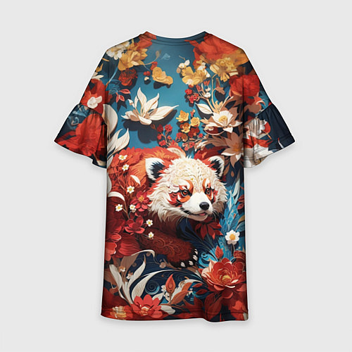 Детское платье Красная панда в цветах / 3D-принт – фото 2