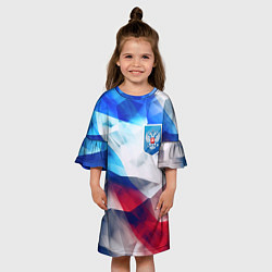 Платье клеш для девочки Абстракция герб России, цвет: 3D-принт — фото 2