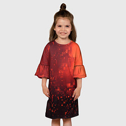 Платье клеш для девочки Пиксельные искры, цвет: 3D-принт — фото 2