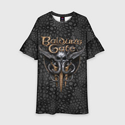 Детское платье Baldurs Gate 3 logo dark black