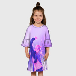 Платье клеш для девочки Хёнджин на концерте - Стрей Кидс, цвет: 3D-принт — фото 2