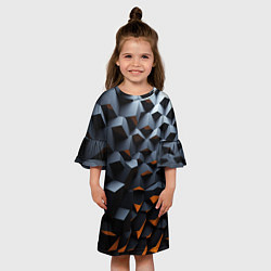 Платье клеш для девочки Объемные углы, цвет: 3D-принт — фото 2