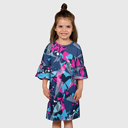 Платье клеш для девочки Абстрактные узоры паттерн, цвет: 3D-принт — фото 2