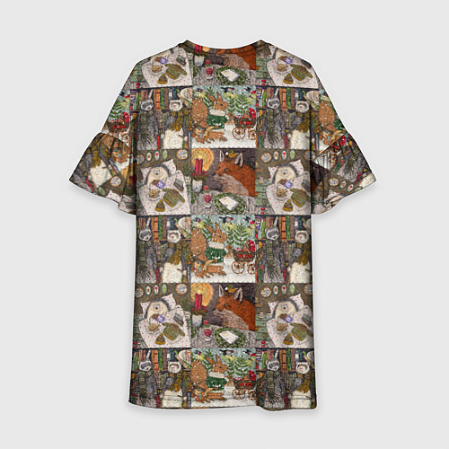 Детское платье Милые иллюстрации коллаж / 3D-принт – фото 2