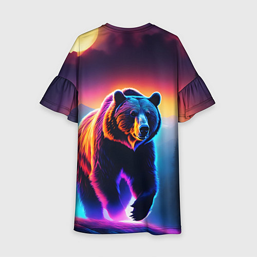 Детское платье Люминесцентный медведь гризли / 3D-принт – фото 2