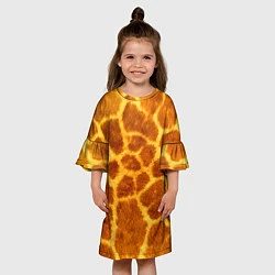 Платье клеш для девочки Шкура жирафа - текстура, цвет: 3D-принт — фото 2