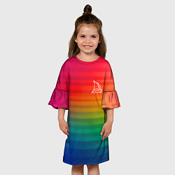 Платье клеш для девочки Midjourney Лого с фоном, цвет: 3D-принт — фото 2