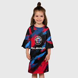 Платье клеш для девочки Alpina - BMW colors, цвет: 3D-принт — фото 2