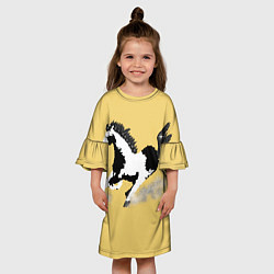 Платье клеш для девочки Пегий конь, цвет: 3D-принт — фото 2