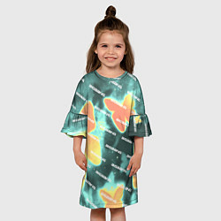 Платье клеш для девочки Big Bang Бабочки, цвет: 3D-принт — фото 2