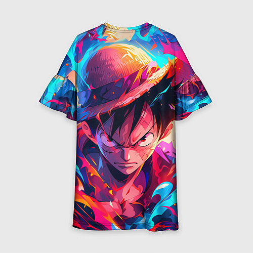 Детское платье Луффи из Ван Пис - разноцветный / 3D-принт – фото 2