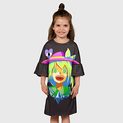 Платье клеш для девочки Touhou Project Койши Комейдзи, цвет: 3D-принт — фото 2
