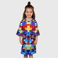 Платье клеш для девочки Colorful abstraction - vogue - paint, цвет: 3D-принт — фото 2