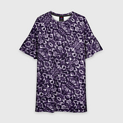 Платье клеш для девочки Фиолетовый паттерн узоры, цвет: 3D-принт