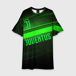 Платье клеш для девочки Juventus green line, цвет: 3D-принт