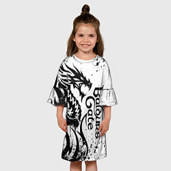 Платье клеш для девочки Балдурс гейт 3 - дракон, цвет: 3D-принт — фото 2