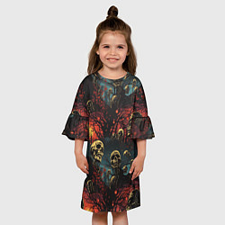 Платье клеш для девочки Нечистый дух, цвет: 3D-принт — фото 2