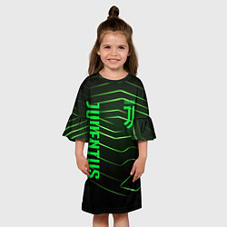 Платье клеш для девочки Juventus 2 green logo, цвет: 3D-принт — фото 2