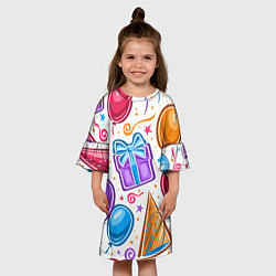 Платье клеш для девочки Вечеринка, цвет: 3D-принт — фото 2