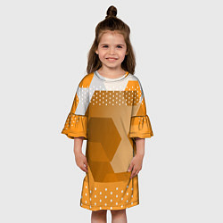 Платье клеш для девочки Яркий геометрический декоративный фон, цвет: 3D-принт — фото 2