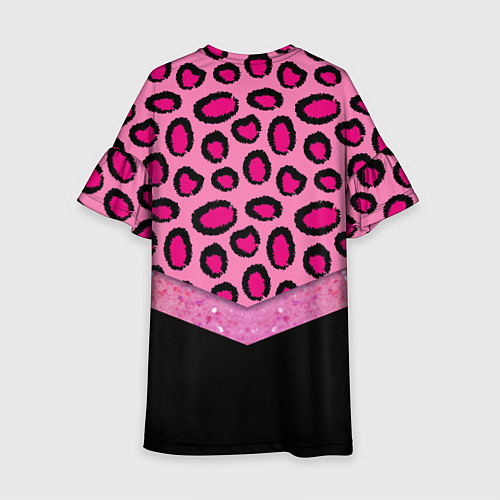 Детское платье Розовый леопард и блестки принт / 3D-принт – фото 2
