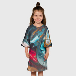 Платье клеш для девочки Палитра масло, цвет: 3D-принт — фото 2