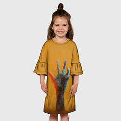 Платье клеш для девочки Рука зомби, цвет: 3D-принт — фото 2