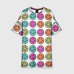 Платье клеш для девочки Smiley face, цвет: 3D-принт
