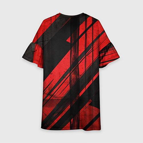 Детское платье Starfield logo red black background / 3D-принт – фото 2