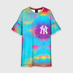 Платье клеш для девочки New York Yankees - baseball team - logo, цвет: 3D-принт
