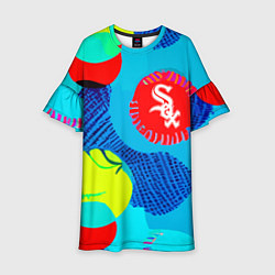 Платье клеш для девочки Chicago White Sox - baseball team, цвет: 3D-принт