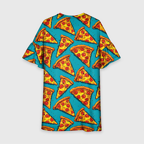 Детское платье Кусочки пиццы на синем фоне / 3D-принт – фото 2