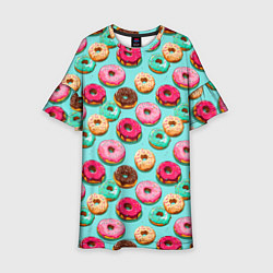 Детское платье Разноцветные пончики паттерн