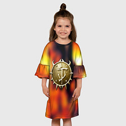 Платье клеш для девочки Дум гай символ, цвет: 3D-принт — фото 2