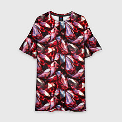 Платье клеш для девочки Рубиновый паттерн, цвет: 3D-принт