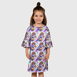 Платье клеш для девочки Какао с печеньками, цвет: 3D-принт — фото 2