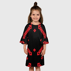 Платье клеш для девочки Национальный - черный 2, цвет: 3D-принт — фото 2