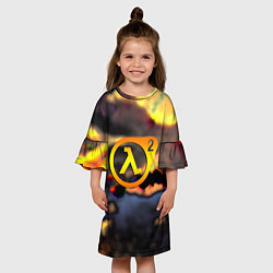 Платье клеш для девочки Half-life maps, цвет: 3D-принт — фото 2