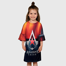 Платье клеш для девочки Assassins Creed ussr, цвет: 3D-принт — фото 2