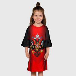 Платье клеш для девочки Символика имперской россии, цвет: 3D-принт — фото 2