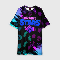 Детское платье Brawl stars neon logo