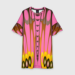 Платье клеш для девочки Розовый бабочкин мотив, цвет: 3D-принт